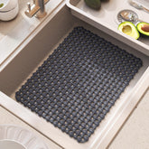 QiCaiJia sink mat top view protects stainless steel sink and dishes