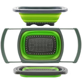 Qimh colander collapsible over-sink 6qt for quick rinsing and draining