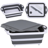 QiMH collapsible basket with lid for compact 8L storage on camping trips