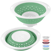 QiMH collapsible colander full view showing 5-quart capacity for meals