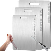 QINOSHMO Titanium Cutting Board top view with double-sided surface for versatile prep.