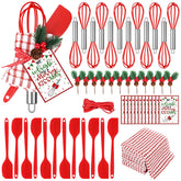 Qinyoung Christmas whisk set: twelve durable whisks for fast batter and cream whipping.
