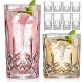 Qipecedm 8-piece crystal glass set — clear, elegant glasses for everyday entertaining.
