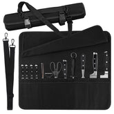 QIQU Chef Knife Bag with 24 pockets keeps knives securely organized for travel.