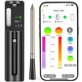 QIREDA wireless meat thermometer device display showing real-time readings