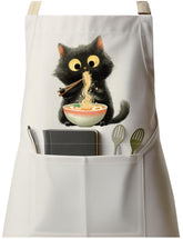 QSLEUNG black cat apron front view for stylish cooking and protection