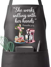 QSLEUNG Christian apron with adjustable neck strap for comfortable kitchen wear