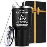 Qtencas captain travel tumbler 30oz black maintains temperature for hours.