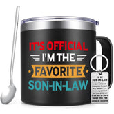 Qtencas 14oz mug with key chain in black, ideal Father's Day gift