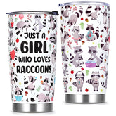 Qtencas raccoon tumbler with prints for daily use.