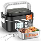 Qtyatvmoto heated lunch box front view with portable warmth for meals