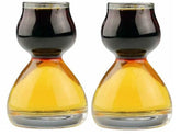 QUAFFER double bubble shot glass top chamber enables smooth pours with a dramatic layered effect.