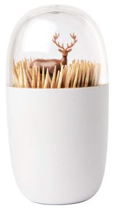 QUALY Deer Meadow Toothpick Holder Cover keeps toothpicks sanitary and ready.