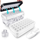 QUELIEN ice trays with lid and bin provide organized freezer storage and odor-free ice.