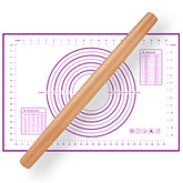 QUELLANCE 16-inch wood rolling pin with smooth surface for consistent dough rolling