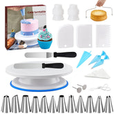 QUELLANCE cake decorating kit turntable in action for smooth, precise icing