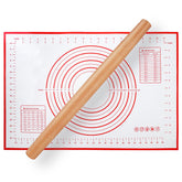 QUELLANCE wood French rolling pin with smooth beech wood for even dough rolling.