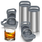 QueScxub Clear Ice Cube Maker exterior highlights premium stainless steel for elegant cocktails.
