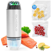 Quicolo vacuum sealer front view for compact kitchen efficiency and quick sealing.