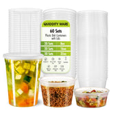 QUIDDITY WARE 8oz clear deli container shows contents clearly for quick sauce prep