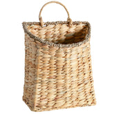 Quincry woven hanging wall basket close-up weave showcases craftsmanship and sturdy construction for stylish wall decor.