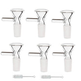 Qulfimea 6-pack glass funnels with 14mm opening for precise pouring.
