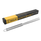 QULLAI stainless steel whisk handle close-up shows balanced grip for easy stirring.
