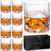 QUMMFA whiskey glasses 8-pack, 11 oz, for smooth pours and tasting.