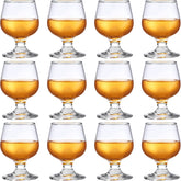 Qunclay 12pc shot glasses in clear glass suited for precise whiskey tastings.