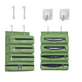 Quoyiyo zipper bag organizer with four compartments keeps gallon bags neatly sorted.