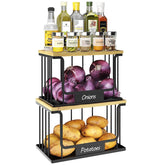 Quszmd potato bin with metal base keeps counter organized and accessible