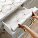 Quttisay flower-pattern shelf liner on a drawer for stylish surface protection