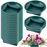 QWORK 24-pack green floral bowls with 6.3 x 2 inch size for large, expressive arrangements.