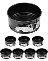 QWORK 4-inch springform pan set top view, compact and sturdy for mini desserts.