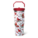 qwpmvhsak red cardinal tumbler with handle ideal for on-the-go beverages