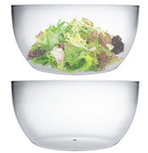 Qxbekmor large acrylic salad bowls—clear, 146 oz capacity, ideal for big events.