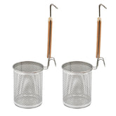 QYQRQF stainless steel pasta strainer with wood handle for easy draining