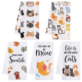 R HORSE cute cat dish towel close-up showing absorbent fibers for kitchens