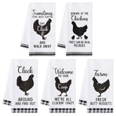 R HORSE funny chicken towel set decor brightens kitchens while drying dishes