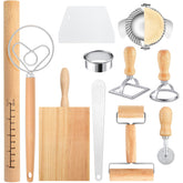 RABOKASI pasta tools rolling pin with scales for even dough thickness.