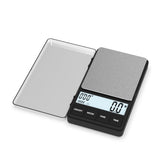 Raclomec Coffee Scale in compact form, ideal for tight espresso setups.