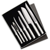 Rada 7-piece starter knife set packaging showcases versatile kitchen tools.