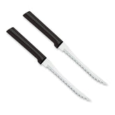 RADA Tomato Slicer Knife with dual-serrated blade for clean tomato slices.