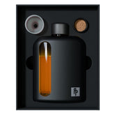 Ragproper glass hip flask front view with grip-friendly silicone sleeve.