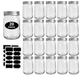 Rainforce 12oz glass jar with regular-mouth and lid for easy canning.
