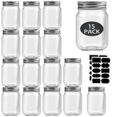 Rainforce 16 oz mason jar front view showing crystal clear glass for easy content identification