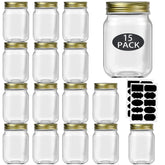 Rainforce 16 oz mason jar with lids shows clear glass for easy content visibility and freshness.