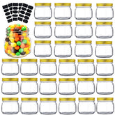 Rainforce 8 oz mason jar with gold lid, crystal-clear glass for easy content visibility.