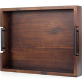 RAKYTO ottoman tray in acacia wood shows natural grain for stylish serving