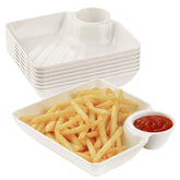 RAMFIYN chips and salsa serving dish set in white for easy entertaining.